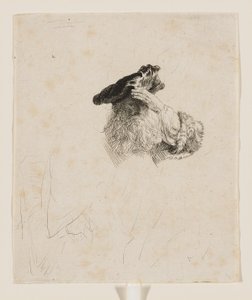 手で目を覆う老人 作： Rembrandt van Rijn