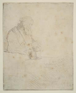 本に寄りかかって瞑想する老人 1645年。