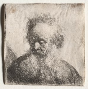 流れるヒゲのオヤジ：バスト 作： Rembrandt van Rijn