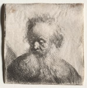 流れるひげの老人：バスト、1631年。 作： Rembrandt van Rijn
