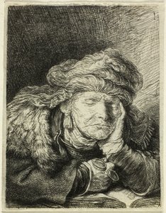 寝ている老婆 作： Rembrandt van Rijn