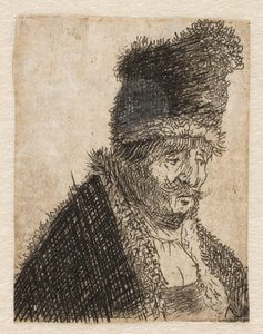 毛皮のコートとハイキャップを身につけた老人の胸像 作： Rembrandt van Rijn