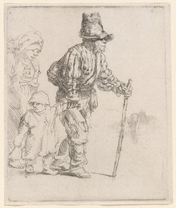 浮浪者の農民一家 作： Rembrandt van Rijn