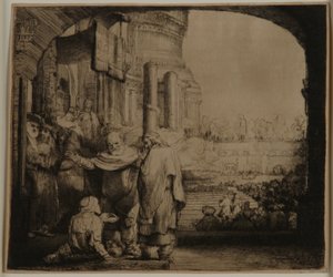 神殿の門にいるペトロとヨハネ 作： Rembrandt van Rijn