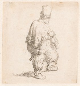 腕を組んで立っているポーランド人 作： Rembrandt van Rijn