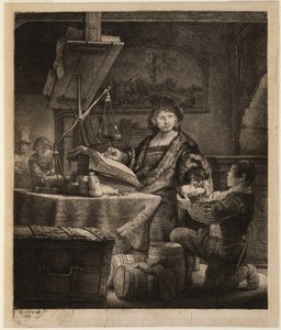 レンブラント・ファン・ライン（1606-1669）のエングレーヴィング「Portrait du peseur d