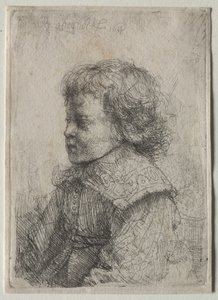 横顔の少年の肖像、1641年。 作： Rembrandt van Rijn