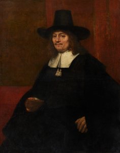 背の高い帽子をかぶった男の肖像 作： Rembrandt van Rijn