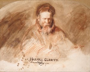 老人レンブラントの父の肖像、1625～1630年。