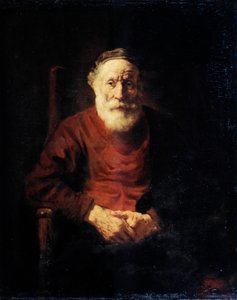 赤の老人の肖像、1652-1654。 作： Rembrandt van Rijn