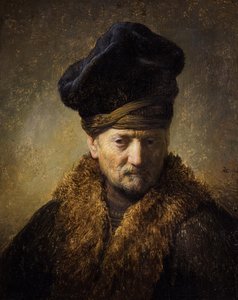毛皮の帽子を持つ老人の肖像、1630 作： Rembrandt van Rijn