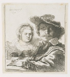 レンブラントとその妻サスキア、1636年 作： Rembrandt van Rijn