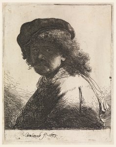 キャップとスカーフのレンブラント 作： Rembrandt van Rijn