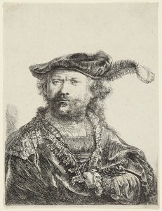 ベルベットの帽子をかぶったレンブラント 作： Rembrandt van Rijn
