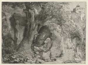 木の下で祈る聖フランチェスコ 木の下で祈る聖フランチェスコ 作： Rembrandt van Rijn