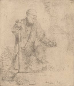 悔い改めの聖ペテロ、1645年。 作： Rembrandt van Rijn