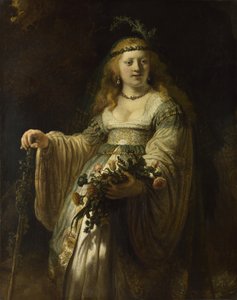 アルカディアンの衣装を着たウイレンブルグのサスキア、1635年 作： Rembrandt van Rijn