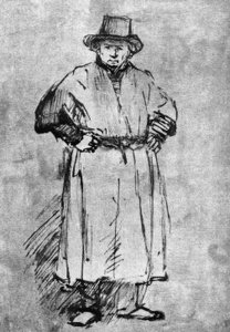 画家のコートの自画像 作： Rembrandt van Rijn