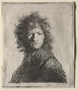 自画像しかめっ面：バスト 作： Rembrandt van Rijn