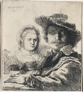 サスキアとの自画像 作： Rembrandt van Rijn
