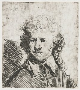自画像、裸 裸の自画像：バスト、ラフエッチング 作： Rembrandt van Rijn