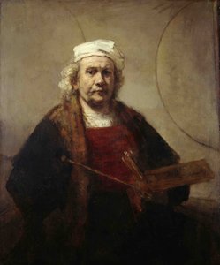 2つの円のある自画像、1665〜1669年頃 作： Rembrandt van Rijn
