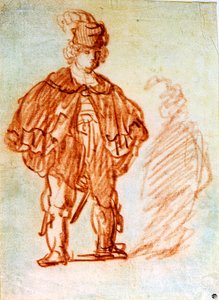 立ち俳優、1630年代。 作： Rembrandt van Rijn
