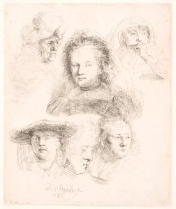 サスキアなどの首の研究 作： Rembrandt van Rijn