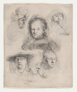 サスキアとその他の頭の研究, 1636., 1636. 作： Rembrandt van Rijn