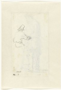 後ろ姿の男に関する研究 作： Rembrandt van Rijn