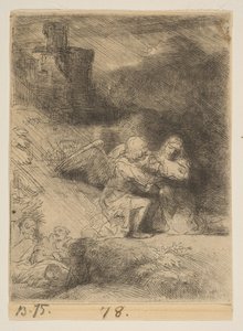 庭の苦しみ、カリフォルニア。 1652年。 作： Rembrandt van Rijn