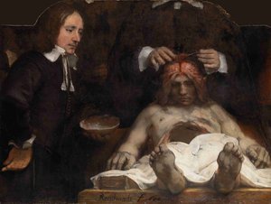 ヤンデイマン博士の解剖学レッスン、1656年 作： Rembrandt van Rijn