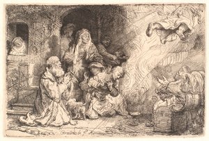 トビトの家族から出て行く天使 作： Rembrandt van Rijn