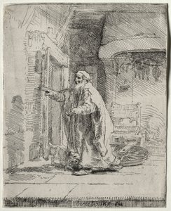 トビトの盲目：より大きなプレート 作： Rembrandt van Rijn