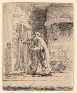 トビトの盲目：より大きなプレート 作： Rembrandt van Rijn
