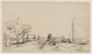 アムステル川のクライン コストヴェローレンの橋 作： Rembrandt van Rijn