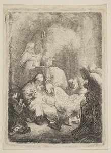 割礼：小皿、ca。 1630年。 作： Rembrandt van Rijn