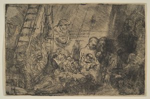 厩舎での割礼、1654年。 作： Rembrandt van Rijn