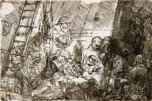 馬小屋の割礼、1654 作： Rembrandt van Rijn