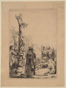 「磔刑」：小版画 作： Rembrandt van Rijn