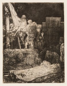 たいまつによる十字架からの降下 作： Rembrandt van Rijn