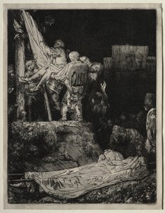 たいまつによる十字架からの降下 作： Rembrandt van Rijn