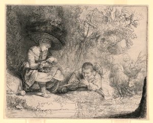 フルート奏者 作： Rembrandt van Rijn