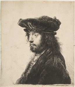 フォースオリエンタルヘッド、ca。 1635年。 作： Rembrandt van Rijn
