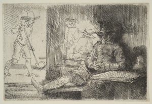 ゴルフプレーヤー、1654年。 作： Rembrandt van Rijn