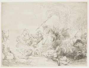 大ライオン狩り、1641 作： Rembrandt van Rijn