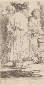 100 ギルダー プリントの杖の断片を持つ男、c. 1649年。 作： Rembrandt van Rijn