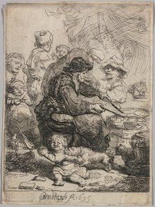 パンケーキウーマン、1635年。 作： Rembrandt van Rijn