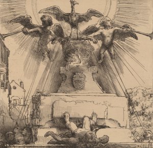 1658 年に倒された鳳凰または彫像。 作： Rembrandt van Rijn