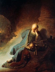 エルサレムの破壊を悼む預言者エレミヤ、1630年 作： Rembrandt van Rijn